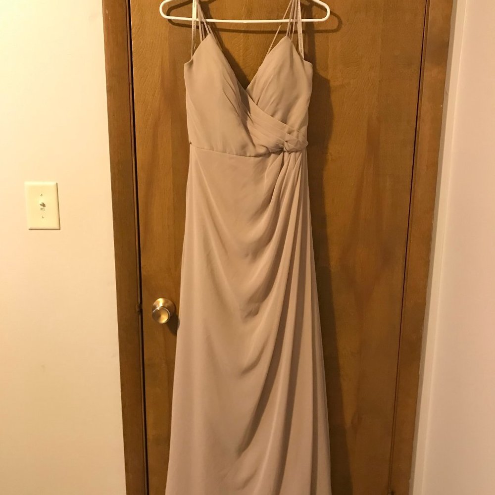 Mori Lee Latte Bridesmaid Dress Style 144